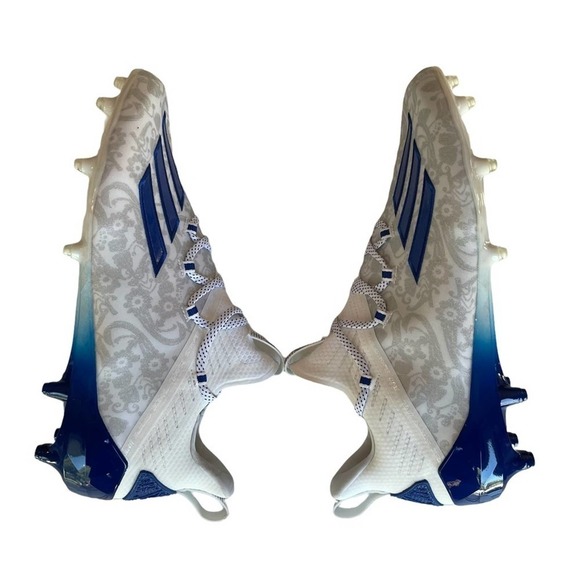 Adidas Adizero Reign Young King Football Cleat Blue Floral size 9.5 #FU6707 - Picture 8 of 13